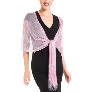 Shawl Wrap Scarf for Evening Dresses, Pink with a little sparkle thread
